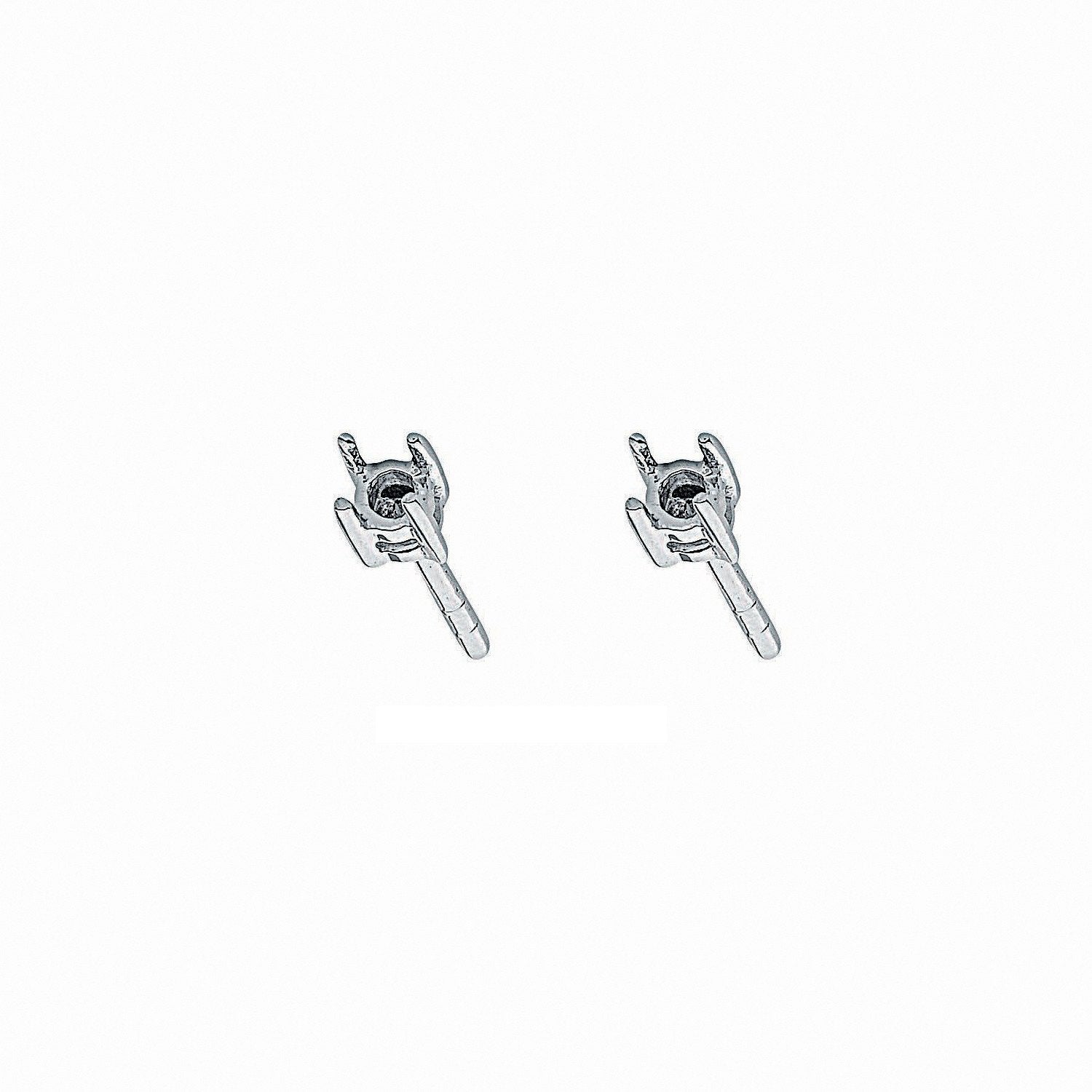 9ct White Gold Earrings Mount 0.15ctw - Fine Ring - Certified Authentic - Swiss Made – Luxury Jewellery by Imperial Ti